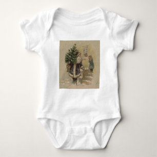 Vintage Santa Schnee Weihnachtsbaum Baby Strampler