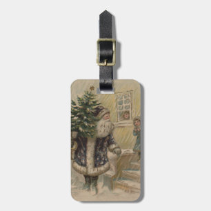 Vintage Santa Schnee Weihnachtsbaum Gepäckanhänger