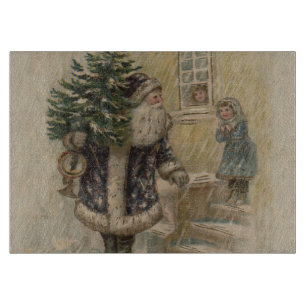 Vintage Santa Schnee Weihnachtsbaum Schneidebrett