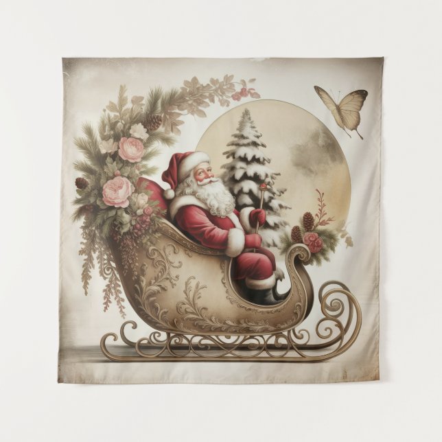 Vintage Santa-Teppich Wandteppich (Vorderseite)