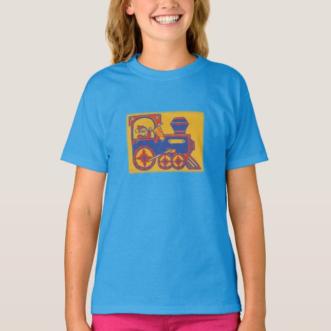 Vintage Santa Train Blockausgabe T-Shirt (Vorderseite)