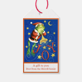 Vintage Santa-Trompete Geschenkanhänger