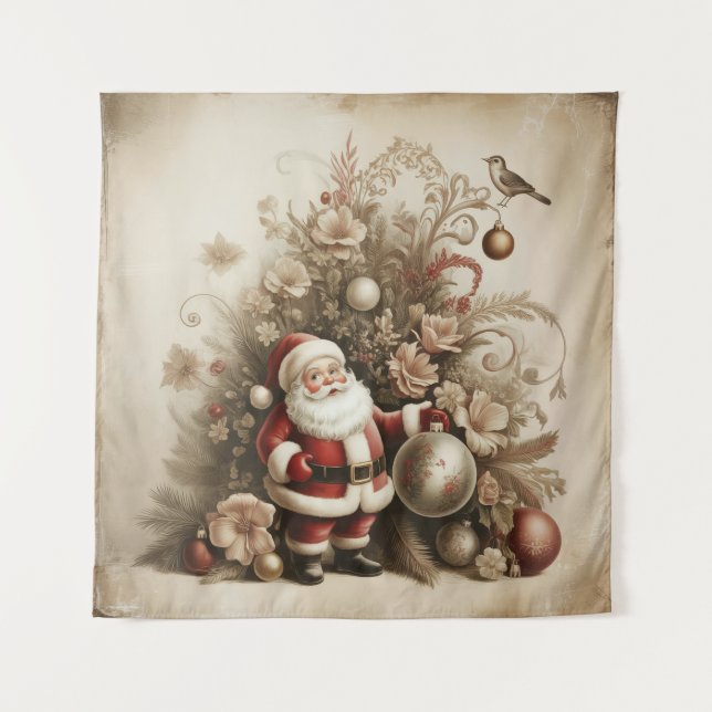 Vintage Santa Wandteppich (Vorderseite)