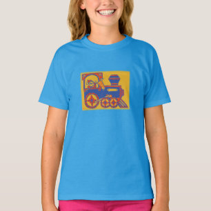 Vintage Santa Zug Blockdruck T-Shirt
