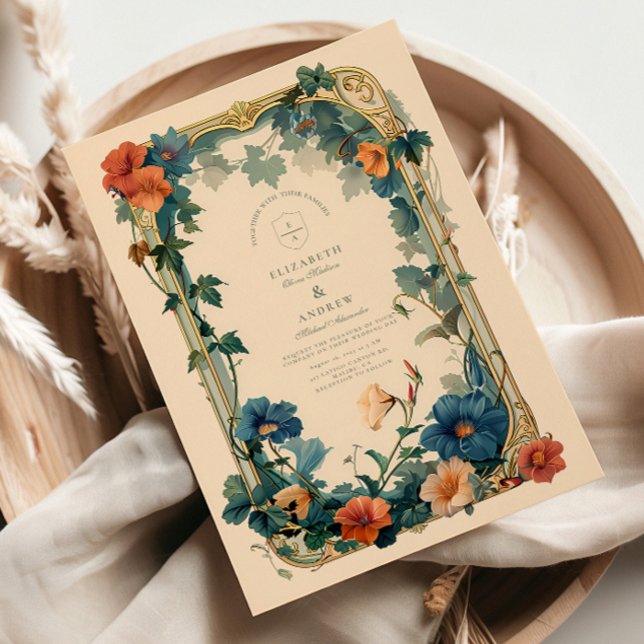 Vintage Saphir Blütenzange Einladung (Von Creator hochgeladen)