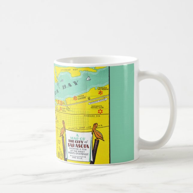 Vintage Sarasota Karte Tasse (Rechts)