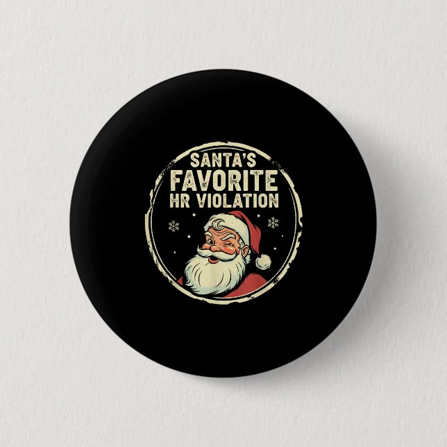 Vintage Sarcastic Retro Hr Violation Christmas Off Button (Vorderseite)