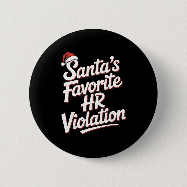 Vintage Sarcastic Retro Hr Violation Christmas Off Button (Vorderseite)