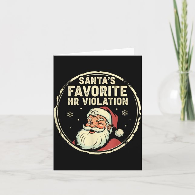 Vintage Sarcastic Retro Hr Violation Christmas Off Karte (Vorderseite)