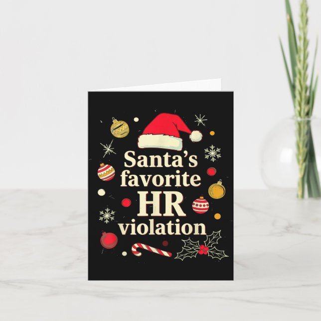 Vintage Sarcastic Retro Hr Violation Christmas Off Karte (Vorderseite)
