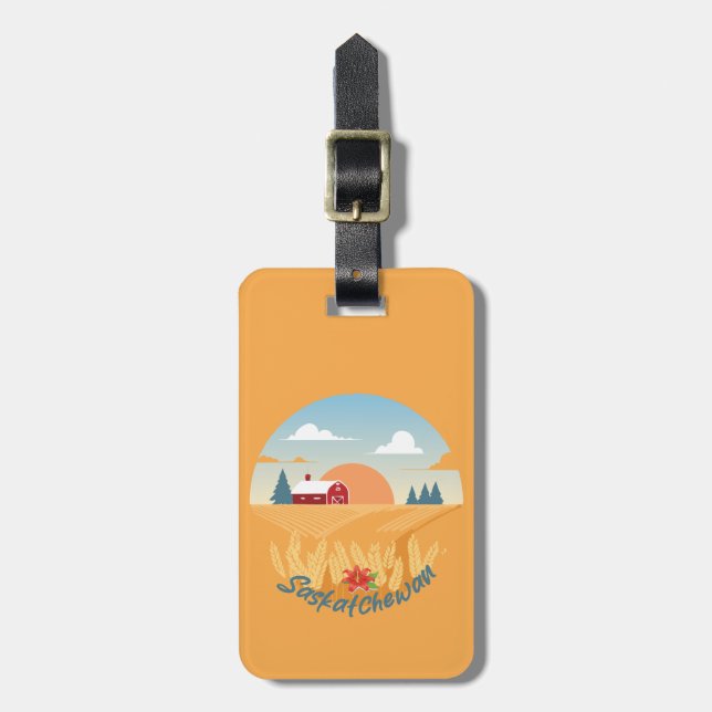 Vintage Saskatchewan Gepäckanhänger (Vorderseite vertikal)