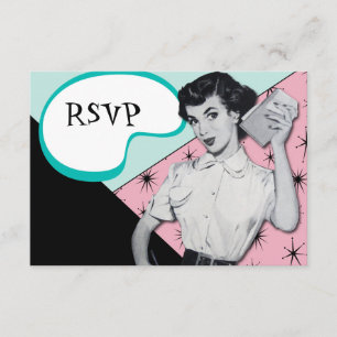Vintage Sassy Secretary RSVP Card Karte