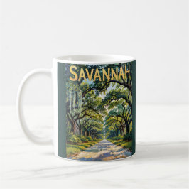 Vintage Savannah Van Gogh Style Oak Avenue Trees Kaffeetasse