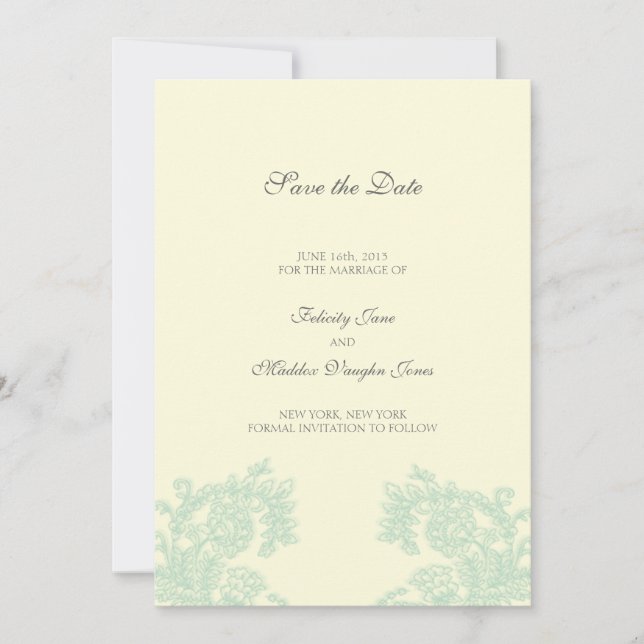 Vintage Save the Date-Karte Date (Vorderseite)