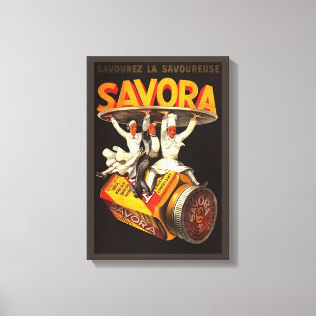 Vintage Savora-Konditionenwerbung Leinwanddruck (Vorderseite)