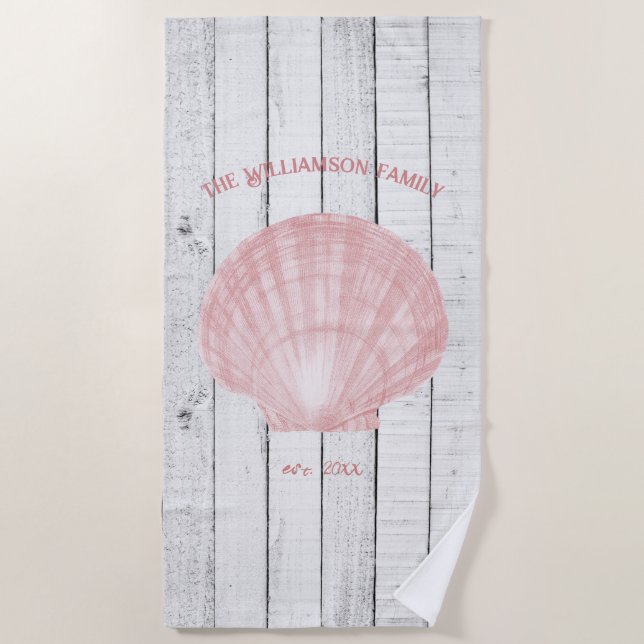 Vintage Scallop Muschel Strandtuch (Vorderseite)