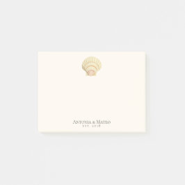 Vintage Scallop Seashell Hochzeit Jahrestag Post-it Klebezettel