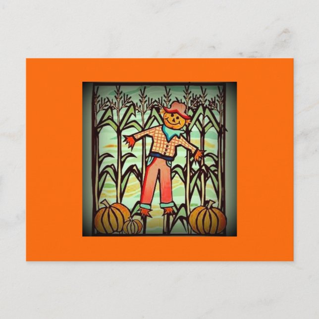 Vintage Scarecrow Postkarte (Vorderseite)