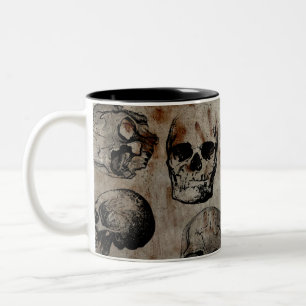 Vintage Schädel Zweifarbige Tasse