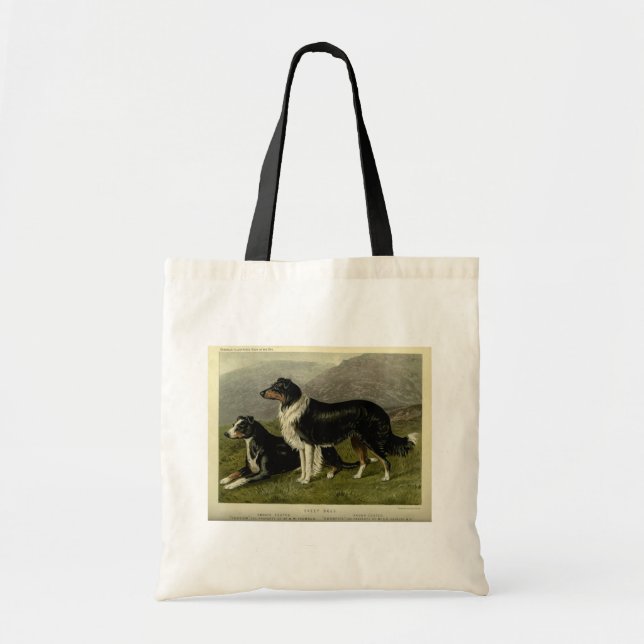 Vintage Schafhunde an der Grenze Tragetasche (Vorne)