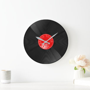 Vintage-Schallplatte - Musikliebhaber Große Wanduhr