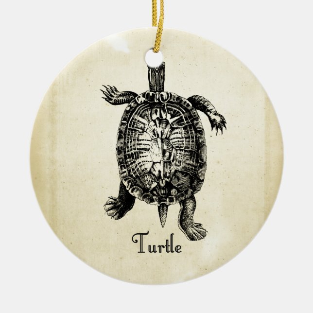 VINTAGE SCHALTFLÄCHE KERAMIKORNAMENT (Vorne)