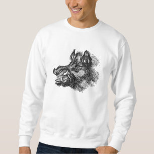 Vintage schändliche Stoßzahn-Schablone des wilde Sweatshirt
