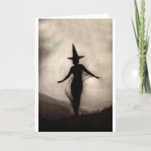 Vintage Schatten-Hexe Karte (Vorderseite)