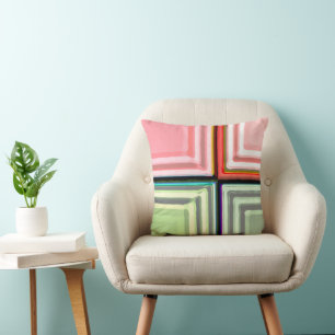 Vintage Schätze - Abstrakte Kunst auf Sweet Pink Kissen