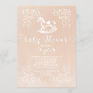 Vintage Schaukelpferd Baby Shower Einladung