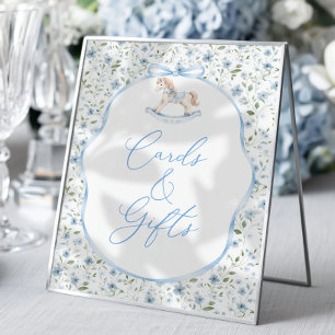 Vintage Schaukelpferd Baby Shower Karten und Gesch Poster