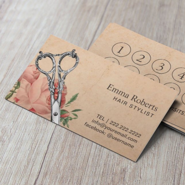 Vintage Schere, Bläserloyalty Punch Treuekarte (Von Creator hochgeladen)