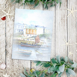 Vintage Schiffe im Hafen Postkarte