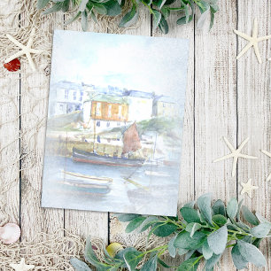 Vintage Schiffe im Hafen Postkarte