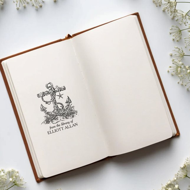 Vintage-Schiffsanker-Exlibris Gummistempel (Von Creator hochgeladen)