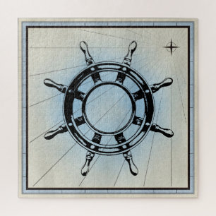 Vintage-Schiffssteuer für die Navigation