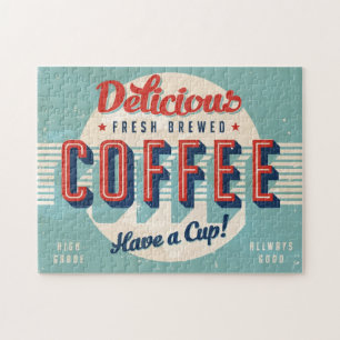 Vintage-Schild - Frisch gebrühter Kaffee