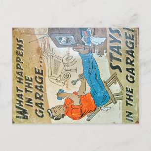 Vintage Schild Postkarte