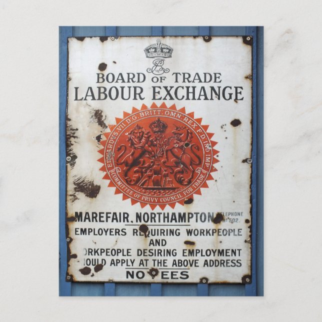VINTAGE SCHILD POSTKARTE (Vorderseite)