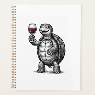 Vintage-Schildkröte-mit-Weinglas-Shirt-Design_1 Planer