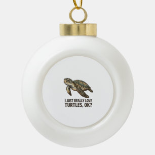 Vintage-Schildkrötenliebhaber Lustiges Meeresschil Keramik Kugel-Ornament