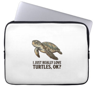 Vintage-Schildkrötenliebhaber Lustiges Meeresschil Laptopschutzhülle