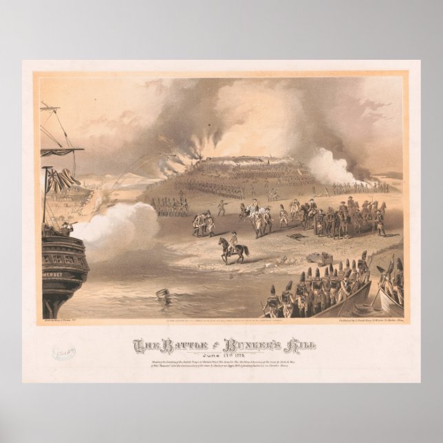 Vintage Schlacht von Bunker Hill Illustration (187 Poster (Vorne)