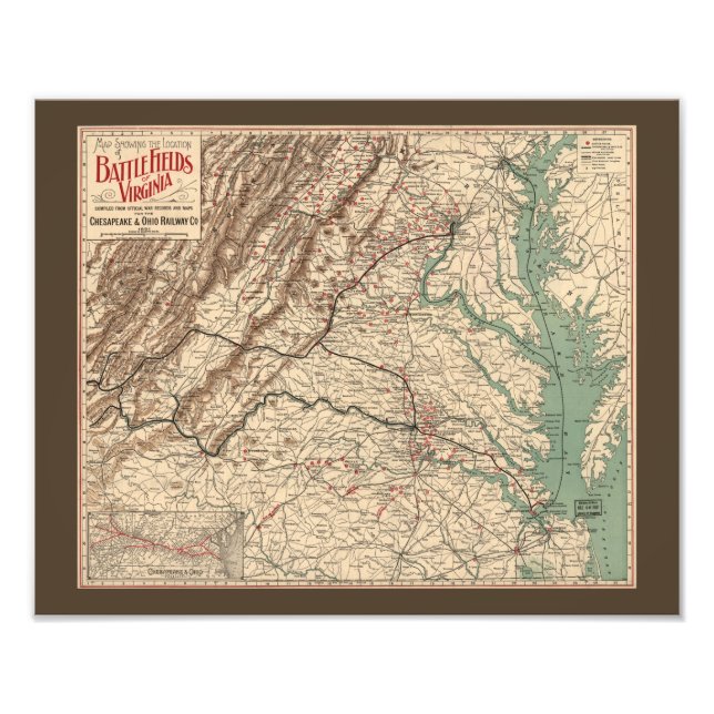 Vintage Schlachtfelder in Virginia, Ziviler Krieg, Fotodruck (Vorne)