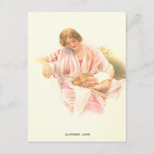 Vintage-Schlaf-Land Postkarte