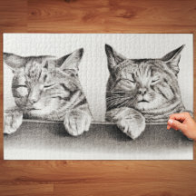 Vintage Schlafkatzen Lithograph, 1874