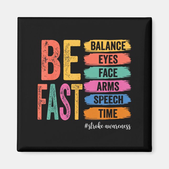 Vintage Schlaganfall-Bewusstsein Be Fast Beschäfti Magnet (Vorne)