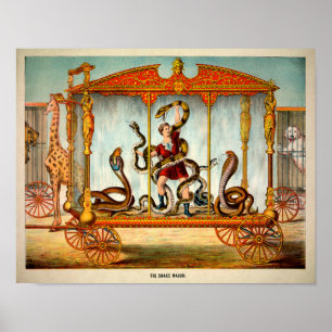 Vintage-Schlangenwagenplakat Poster