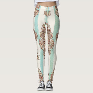 Vintage Schlüssel, Schlösser: Freehe und Muster. Leggings