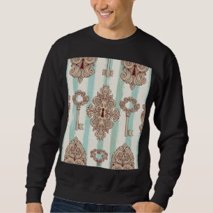 Vintage Schlüssel, Schlösser: Freehe und Muster. Sweatshirt